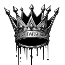 "broken" broken crown tattoo design idea