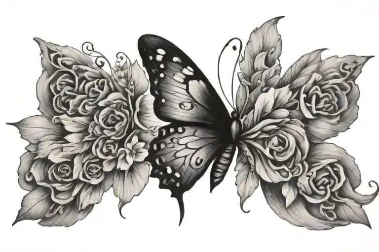 butterfly tattoo amazing grace written vertically tattoo design idea