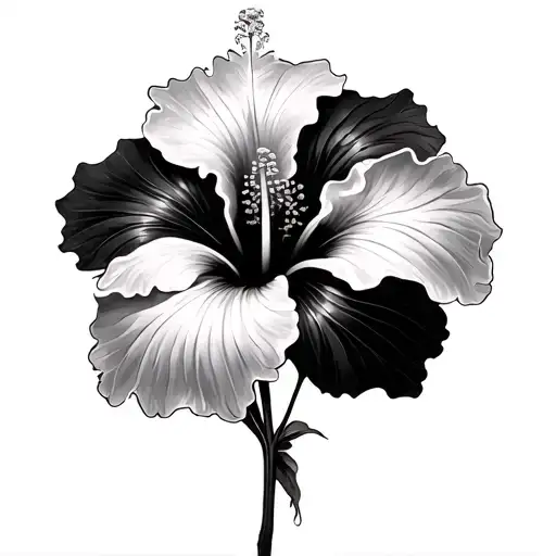 Black Hibiscus tattoo design idea