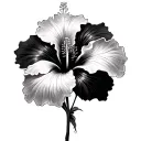Black Hibiscus tattoo design idea