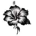 Black Hibiscus tattoo design idea