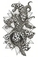 dancing jester tattoo design idea
