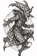 dancing jester tattoo design idea