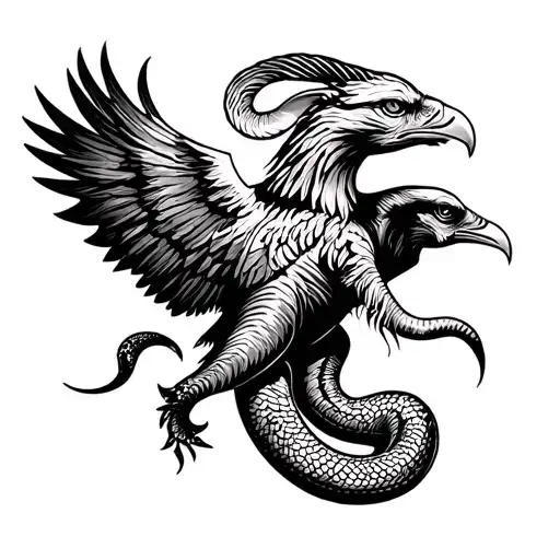 elephant snake trout scarab eagle totem genealogy tattoo design idea