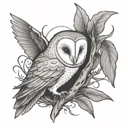 barn owl tattoo design idea