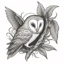 barn owl tattoo design idea