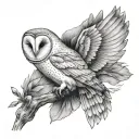 barn owl tattoo design idea