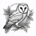 barn owl tattoo design idea