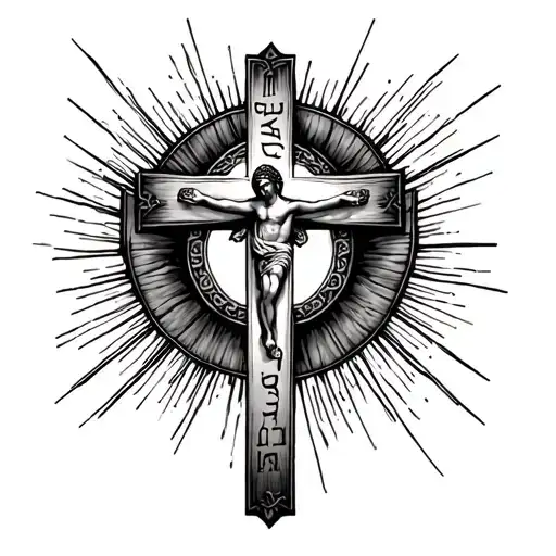 The cross and the small inscription "Who steals it asks for forgiveness from the icons, and who steal the icons asks for forgiveness from God" on the spine tattoo design idea