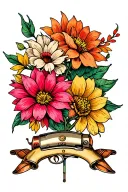 shotgun shells and flowers intertwined tattoo design idea