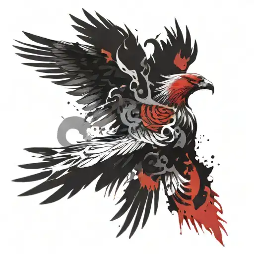 phoenix rising Phoenix wings flying from left arm to shoulder tattoo design idea