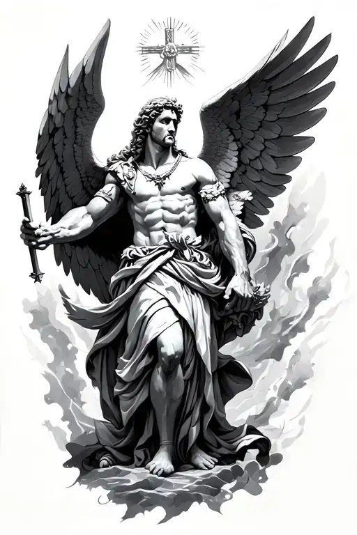 saint michael archangel michael humiliating tattoo design idea