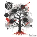 tree abstract compas tattoo design idea