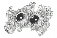 sun moon wave a b couple tattoo design idea