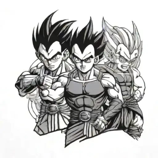 majin vegeta and ego jeckel and hyde inspired tattoo design idea