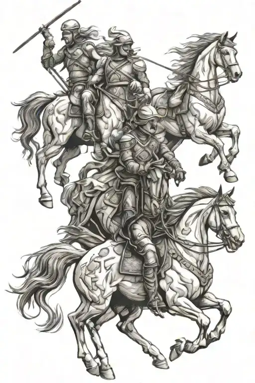 four horsemen of the apocalypse riders tattoo design idea