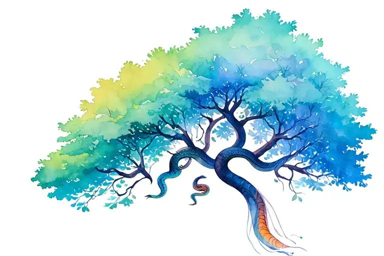 xxxtentacion tree with snake tattoo design idea