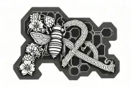 beehive text gothic letters tattoo design idea