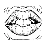 lips drawn tattoo design idea
