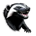 smiling honey badger tattoo design idea