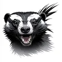 smiling honey badger tattoo design idea