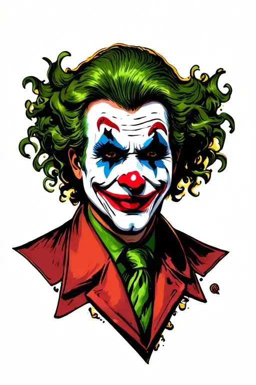 joker smile face tattoo design idea