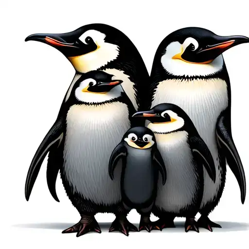 Penguin Family tattoo design idea