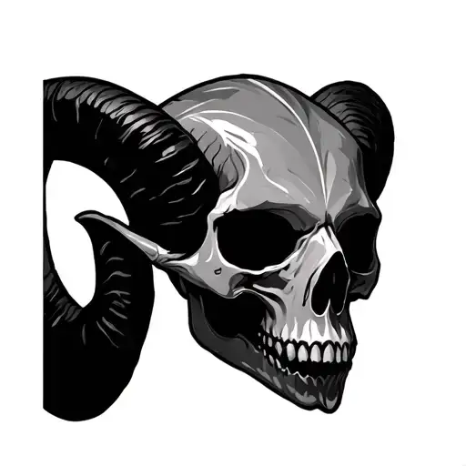 Aries Skull tattoo design idea