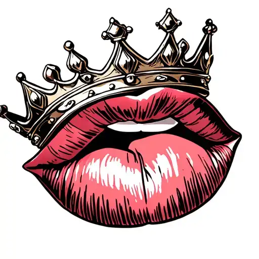 king queen crown kiss lips tattoo tattoo design idea