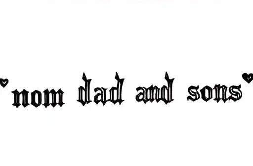"Mom dad and sons
" tattoo design idea