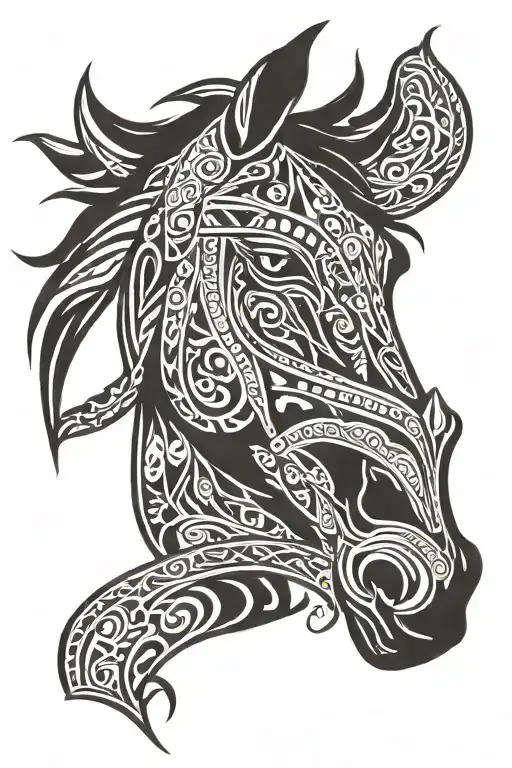 horse head tattoo design idea