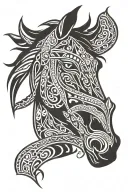 horse head tattoo design idea