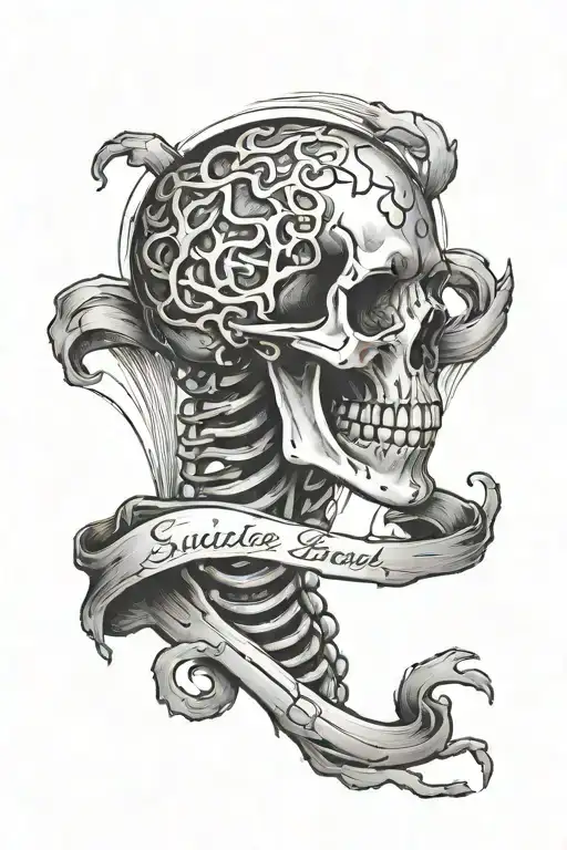suicide awareness inside, Heart, bleeding, survior, skeleton  tattoo design idea
