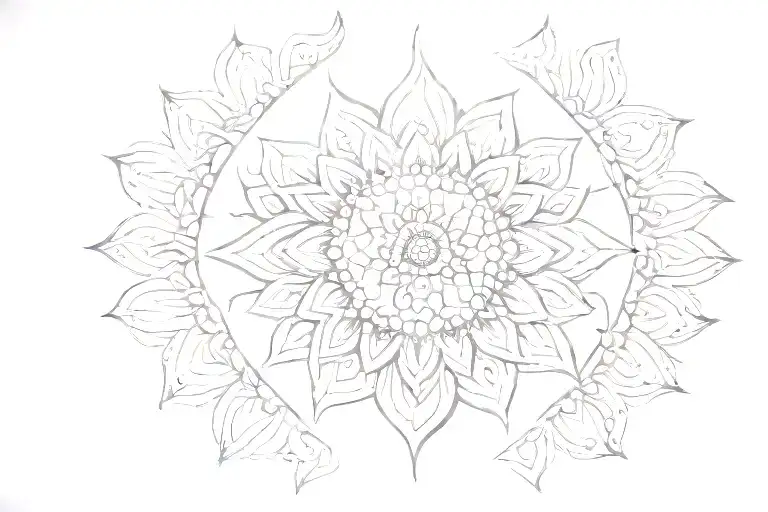 mandala sun lotus small tattoo design idea