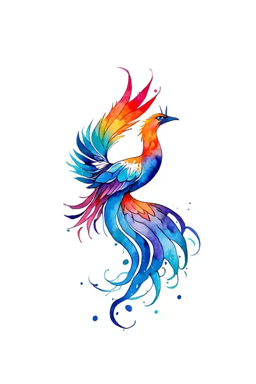 Fine Line Phoenix tattoo design idea
