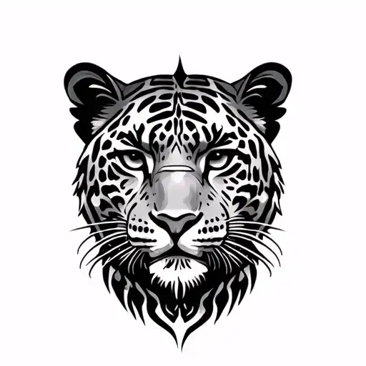 Mayan Jaguar gentle tattoo design idea