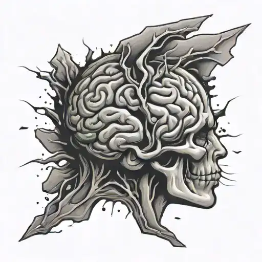 Broken Brain tattoo design idea