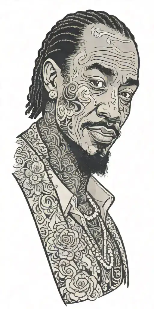 kat Williams comedian pimp in a club with diddy tattoo design idea