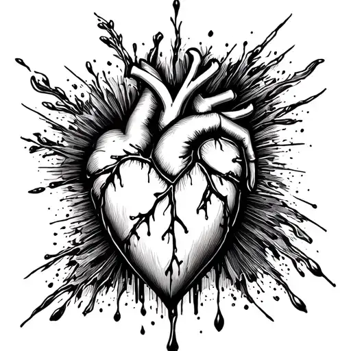 "love scars" battered or bleeding heart tattoo tattoo design idea
