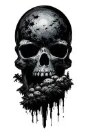 nuclear fallout wasteland ecosystem with endemic tattoo design idea