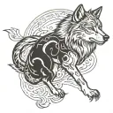 sigma boy, wolf tattoo design idea