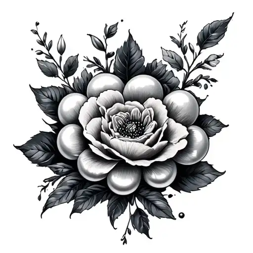"perla" pearls tattoo design idea