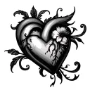 Heart Initial tattoo design idea