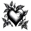 Heart Initial tattoo design idea