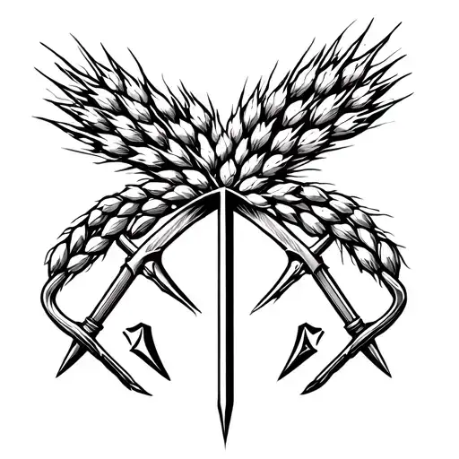 Ukrainian embroidery pattern on wrist that wraps around forearm I to wheat sheaths and the Ukrainian trident  tattoo design idea