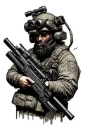 machine gunner tattoo design idea