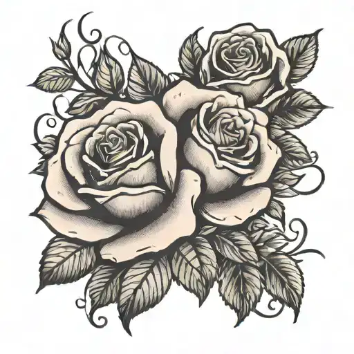 444 roses tattoo design idea