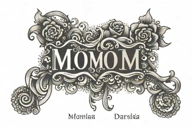 my mom name written tattoo design idea