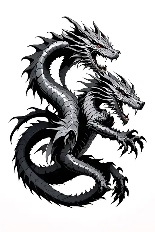 Knight Fighting Dragon tattoo design idea