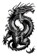 Knight Fighting Dragon tattoo design idea